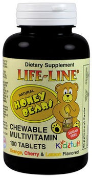 Nature's Blend Honey Bears chewables in bottle, kid-friendly daily multivitamin.