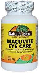 Natures Blend Macuvite Eye Care box front view, a two-bottle set for daily use