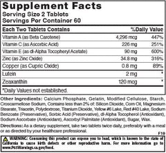 Natures Blend Macuvite Eye Care label closeup for easy identification and branding