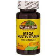 Nature's Blend MEGA Multi bottle front view highlighting daily wellness support.