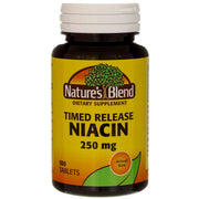 Nature's Blend Niacin Timed Release 250 mg bottle front view for daily support