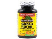 Nature's Blend omega-3 bottle with pour cap for daily use.