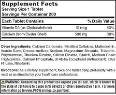 Nature's Blend Oyster Shell Calcium with D3, tablet view for easy daily supplementation
