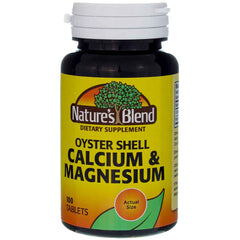 Nature's Blend oyster shell calcium bottle with chelated magnesium for absorption