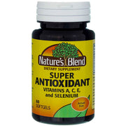 Nature's Blend Super Antioxidant Aces bottle front, gluten-free daily supplement for antioxidant support