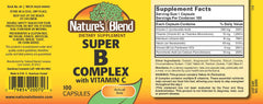 Nature's Blend Super B with C capsules on a kitchen counter for daily wellness support.