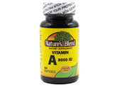 Nature's Blend Vitamin A 8000 IU softgels support eye health and vision.