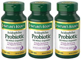 Nature's Bounty Acidophilus probiotic bottle for daily digestive support