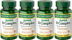 Nature's Bounty B-Complex bottle and tablets for daily nutrient support.
