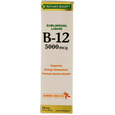 Nature's Bounty B-12 sublingual liquid bottle for daily energy support