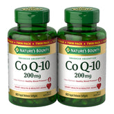 Nature's Bounty CoQ10 200 mg softgels bottle closeup for heart health support and energy