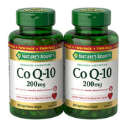 Nature's Bounty CoQ10 200 mg softgels bottle closeup for heart health support and energy