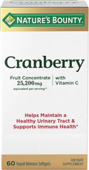 Nature's Bounty Cranberry Softgels bottle front with capsules for urinary health support