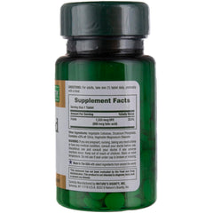Nature's Bounty folic acid 800 mcg bottle label close-up for prenatal health