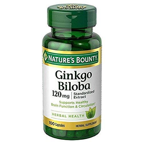 Nature's Bounty Ginkgo Biloba 120mg capsules pack-2 supports daily focus and overall wellness.