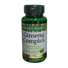 Nature's Bounty Ginseng Complex bottle offering vitality support in daily routines.
