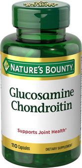 Nature's Bounty glucosamine chondroitin pills bottle demonstrating joint support