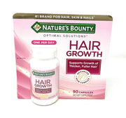 Nature's Bounty Hair Growth bottle front supports daily supplementation for healthier, fuller hair.