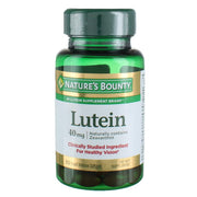 Nature's Bounty Lutein 40 Mg bottle with softgels ready for daily use to support eye health
