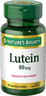 Nature's Bounty Lutein 40 mg softgels bottle enhances eye health for daily screen use.