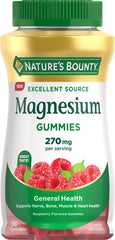 Nature's Bounty Magnesium Citrate Gummies bottle in raspberry for daily mineral support