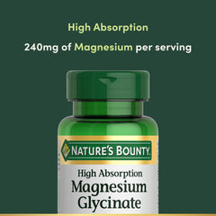 Label detail shows 240 mg magnesium glycinate per serving