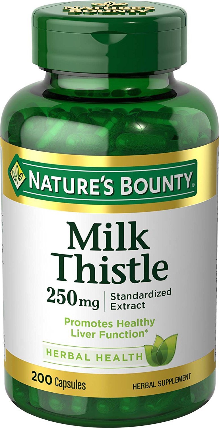 Nature's Bounty Milk Thistle 250 mg capsules bottle, ideal for daily liver support