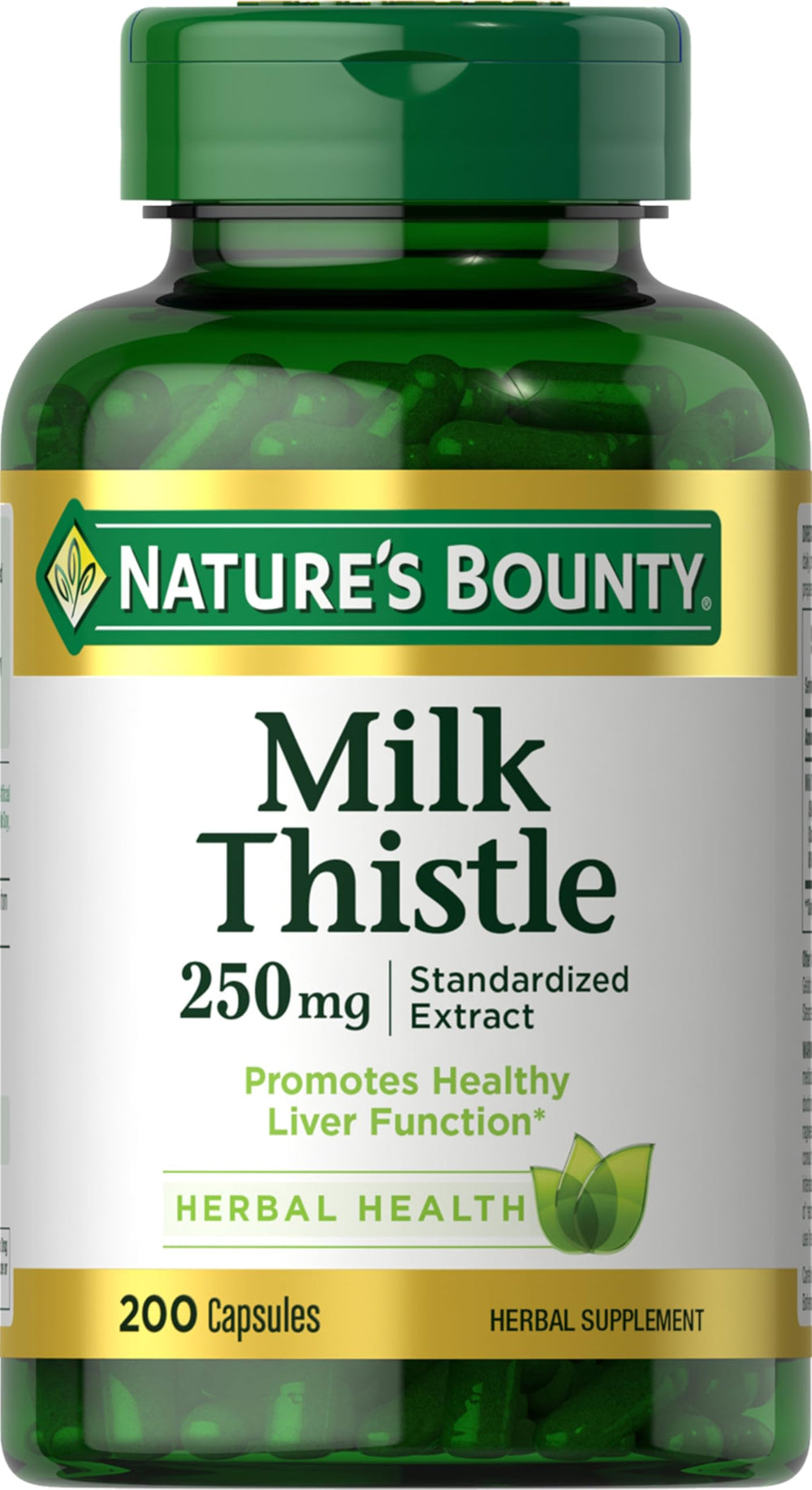 Nature's Bounty Milk Thistle bottle capsules support liver health.