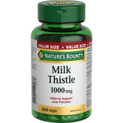 Nature's Bounty Milk Thistle bottle front for daily use and liver support