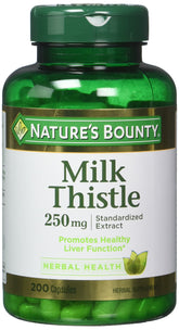 Nature's Bounty milk thistle bottle front view for daily wellness.