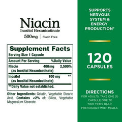 Pouring Nature's Bounty niacin capsules for easy daily routine.
