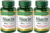 Nature's Bounty Niacin Flush Free 500 mg bottle front for daily metabolic support.