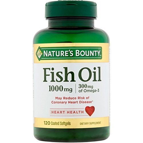 Nature's Bounty Omega-3 softgels bottle front supports overall wellness