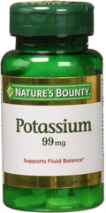 Nature's Bounty Potassium Gluconate bottle caplets for muscle function and fluid balance.