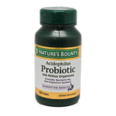 Nature's Bounty probiotic acidophilus tablets, front bottle, support daily digestion and balance