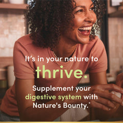 Nature's Bounty Probiotic GX bottle top showing easy-to-use packaging