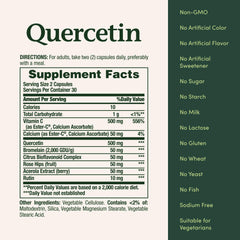 Nature's Bounty Quercetin bottle pour scene showing convenient daily use