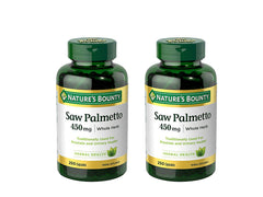 Nature's Bounty Saw Palmetto 450 mg capsules bottle for traditional urinary health support.