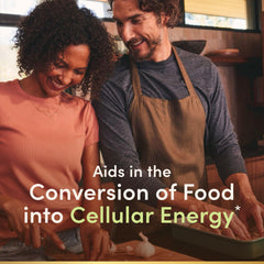 Nature's Bounty Super B-Complex bottle label highlighting folic acid and vitamin C support