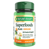 Nature's Bounty Superfoods Plus Immune bottle front view supports daily immune health.