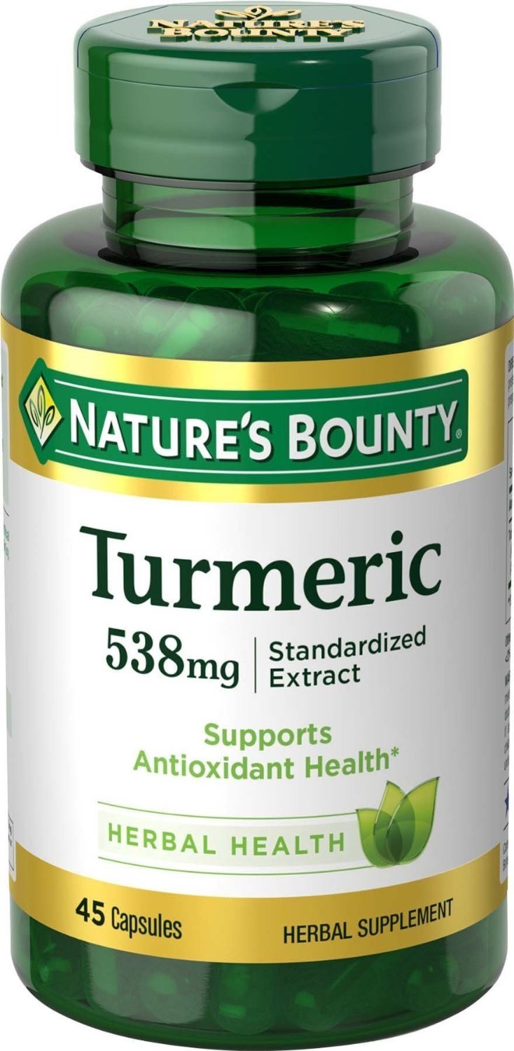 Nature's Bounty Turmeric 538 mg bottle image, two-pack convenience for daily routine