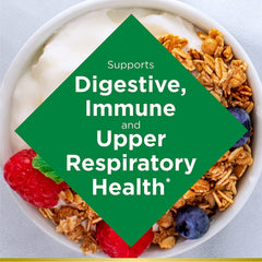Close-up of Nature's Bounty Probiotic 10 capsules for easy daily use.