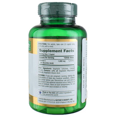 Nature's Bounty Vitamin C caplets close-up highlights dosage