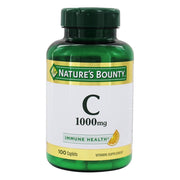 Nature's Bounty Vitamin C 1000 mg caplets front label, highlighting daily immune support.
