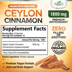 Nature's Choice Ceylon Cinnamon Capsules close-up powder showing true Ceylon cinnamon