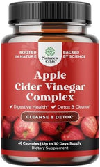 Nature's Craft ACV capsules bottle shown for simple daily detox and gut support.