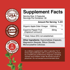 Natures Craft ACV capsules with cayenne pepper for digestive support after meals.