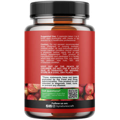Nature's Craft ACV capsules close-up shows easy-to-swallow capsules for daily use.