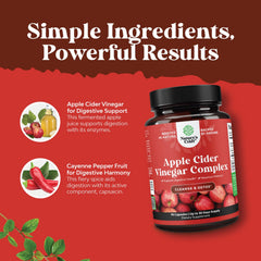 Natures Craft Cleansing ACV capsules on a kitchen counter, easy to swallow.