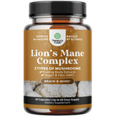 Natures Craft Advanced Lion's Mane capsules bottle for focus and memory support.